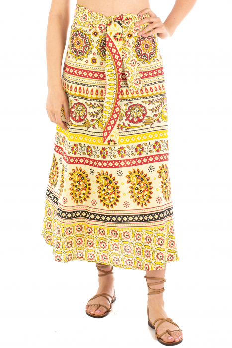 Fusta petrecuta cu cordon galbena - Motive hinduse [2]