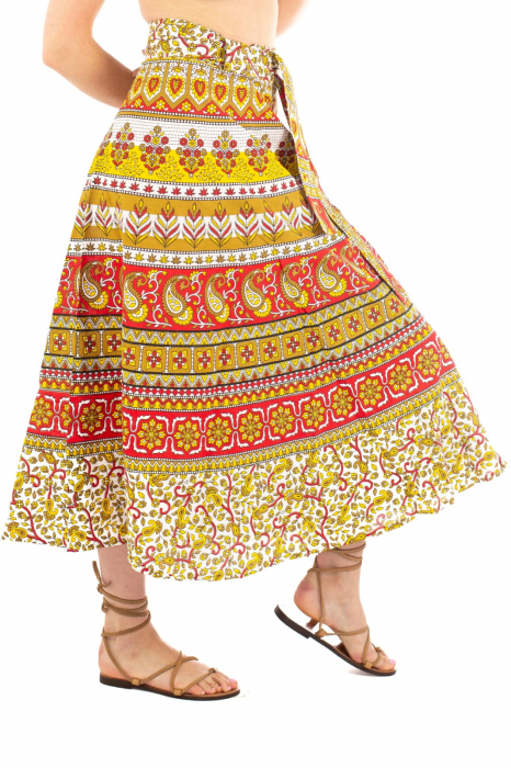 Fusta petrecuta cu cordon multicolora - Motive hinduse [2]