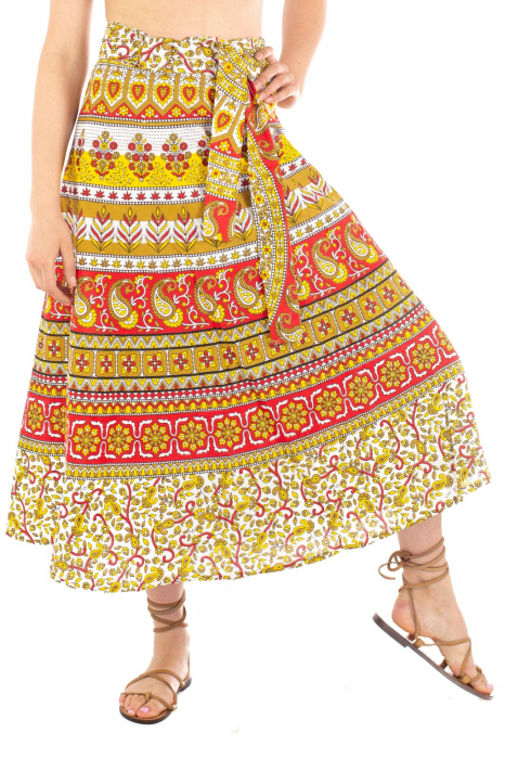 Fusta petrecuta cu cordon multicolora - Motive hinduse [4]