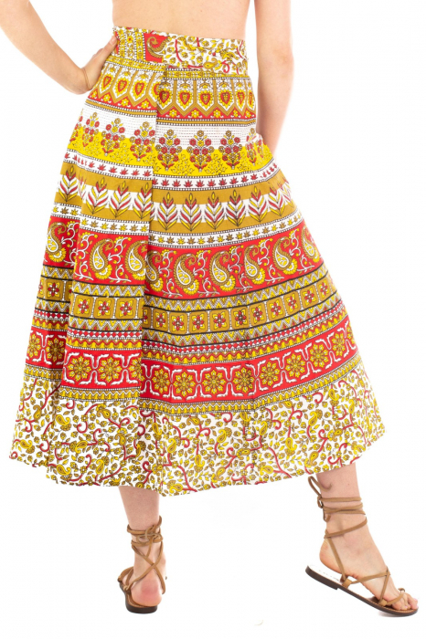 Fusta petrecuta cu cordon multicolora - Motive hinduse [3]