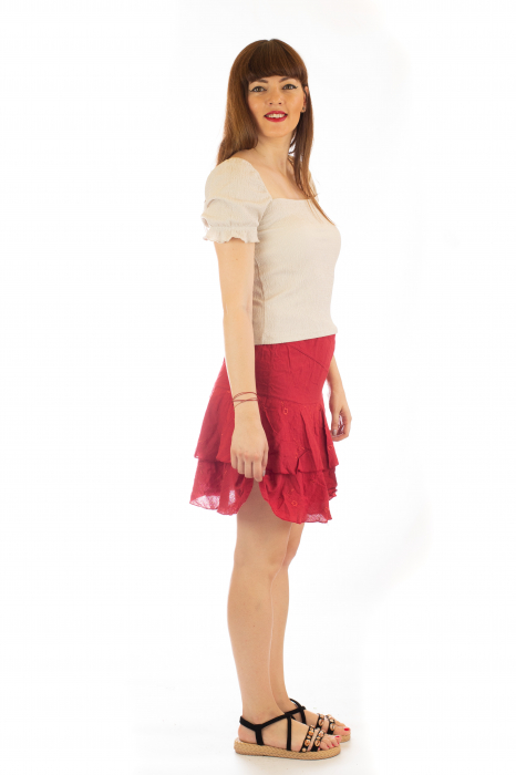 Fusta subtire de vara cu broderie florala [4]