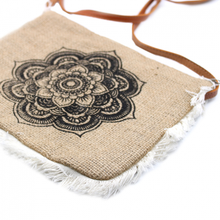 Geantă de umăr cu franjuri și print - Mandala [2]