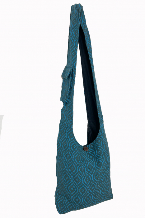 Geanta de umar cu print all over abstarct - Teal [4]