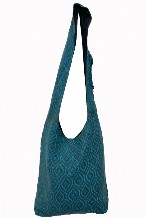 Geanta de umar cu print all over abstarct - Teal [3]