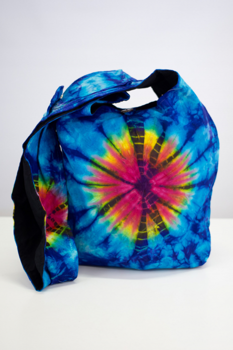 Geantă de umăr din Bumbac Tie - Dye -Albastru [1]