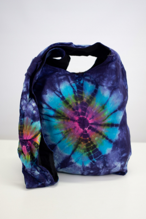 Geantă de umăr din Bumbac Tie - Dye -Albastru Închis [1]