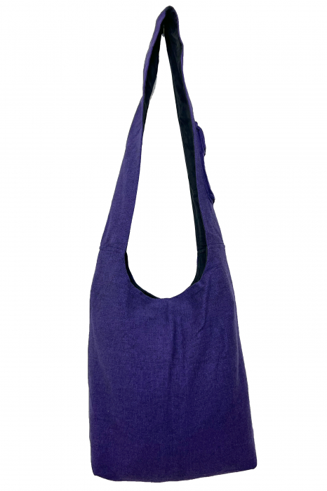 Geanta de umar intr-o culoare cu print om - Mov [3]