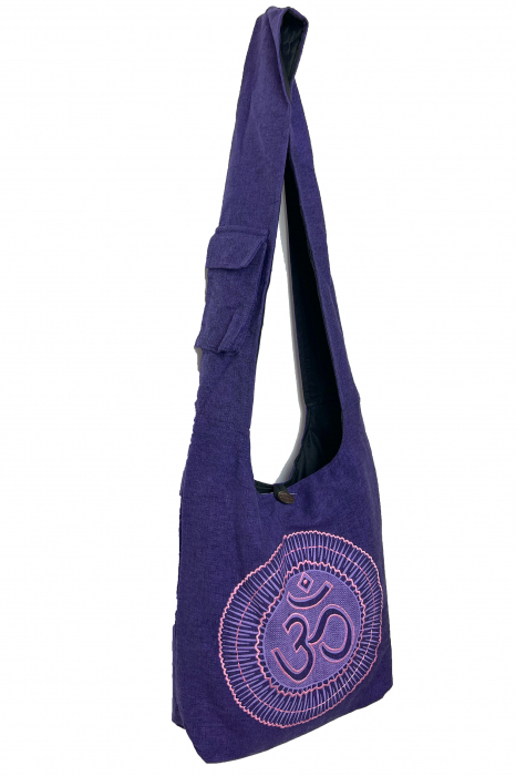 Geanta de umar intr-o culoare cu print om - Mov [4]