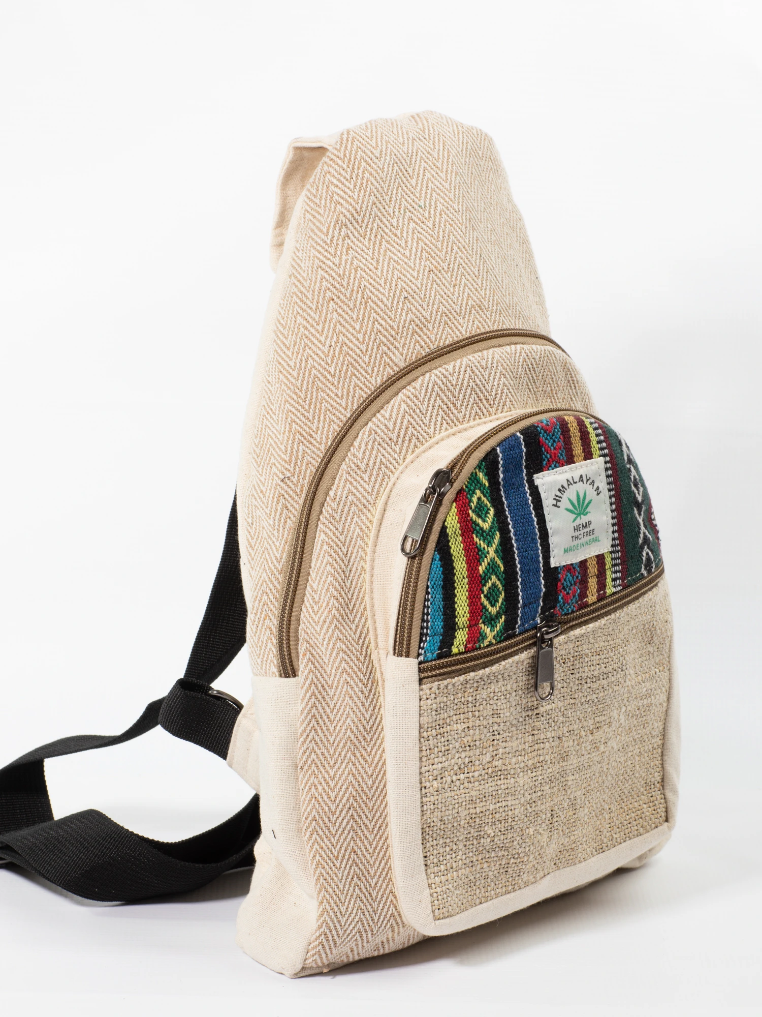 Geantă piept (crossbody) din cânepă și bumbac cu sistem de prindere reversibil - Model 4 [2]