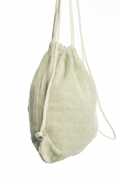 Geanta tip rucsac din canepa si bumbac - Verde [3]