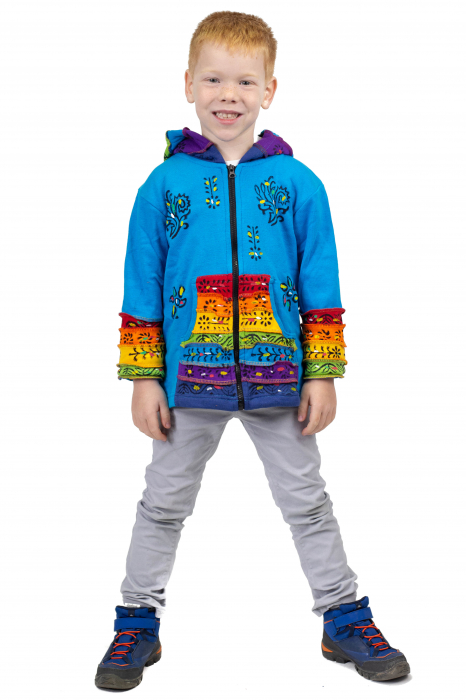 Hanorac copii cu print pictat - Albastru [5]
