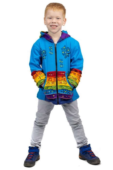 Hanorac copii cu print pictat - Albastru [2]