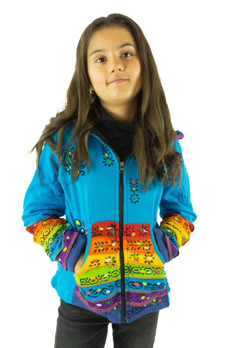 Hanorac copii cu print pictat - Albastru [8]