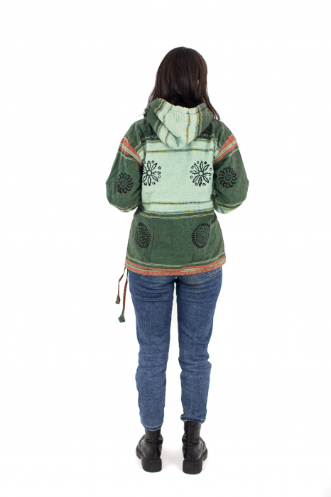 Hanorac cu polar si nasturi din lemn - Mint Green [5]