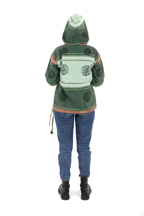 Hanorac cu polar si nasturi din lemn - Mint Green [6]