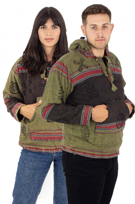 Hanorac cu polar si nasturi din lemn - Mint Green [11]