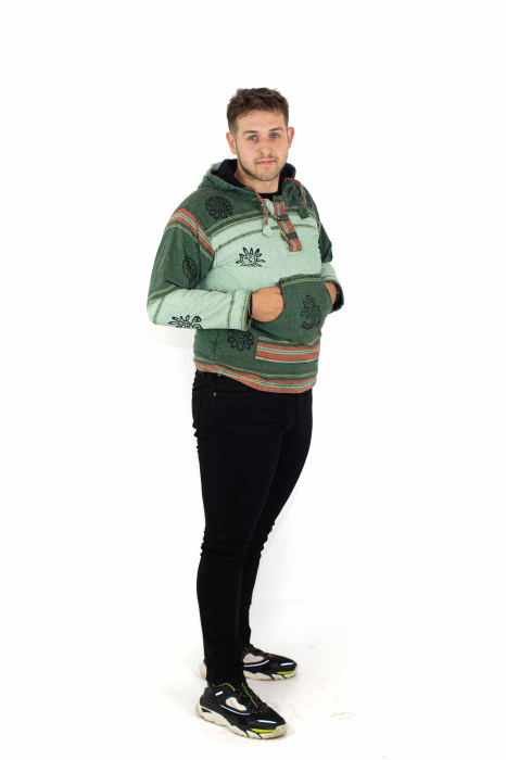 Hanorac cu polar si nasturi din lemn - Mint Green [9]