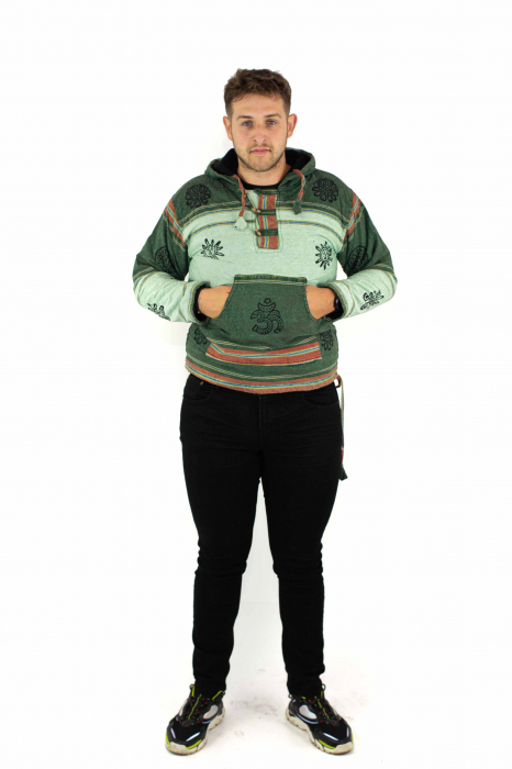 Hanorac cu polar si nasturi din lemn - Mint Green [7]