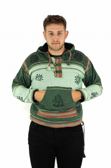 Hanorac cu polar si nasturi din lemn - Mint Green [2]