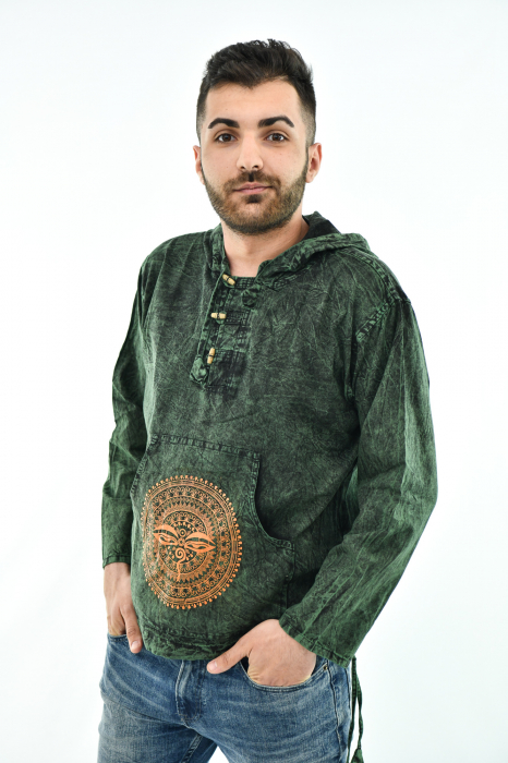 Hanorac cu print - 3rd Eye si Mandala - Bej [3]