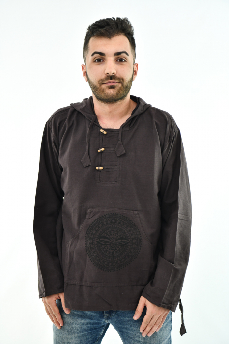 Hanorac cu print - 3rd Eye si Mandala - Bej [2]