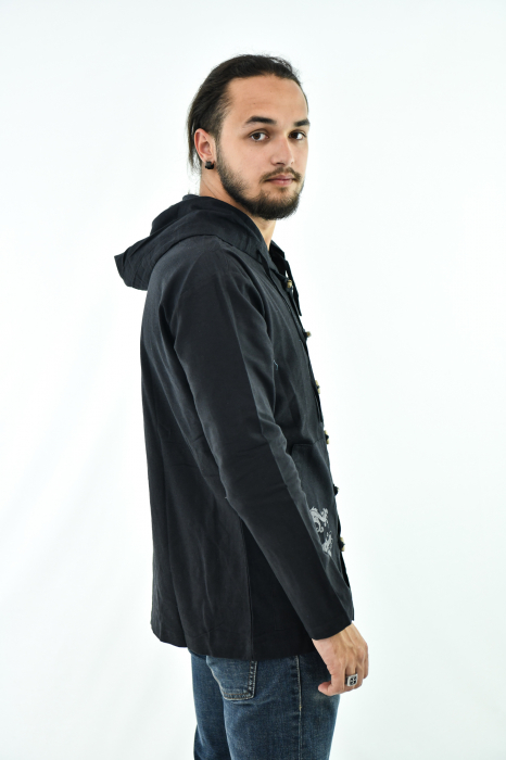 Hanorac cu print - Dragon - Negru [4]