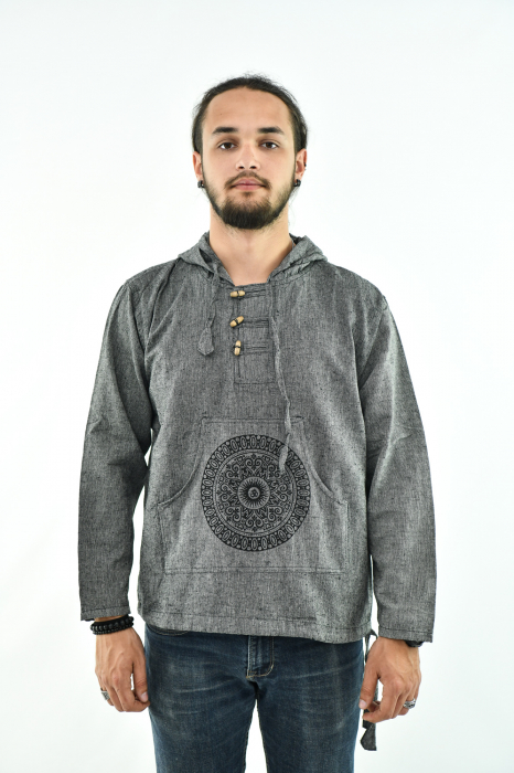 Hanorac cu print - Mandala si Ohm - Bej [2]