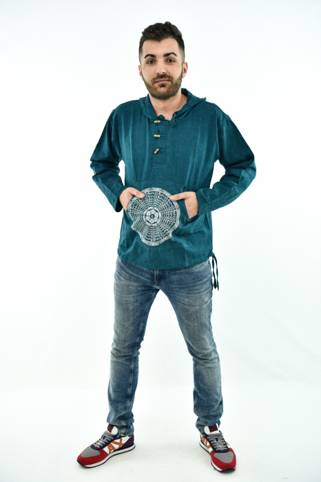 Hanorac cu print - Mandala - Turquoise [3]