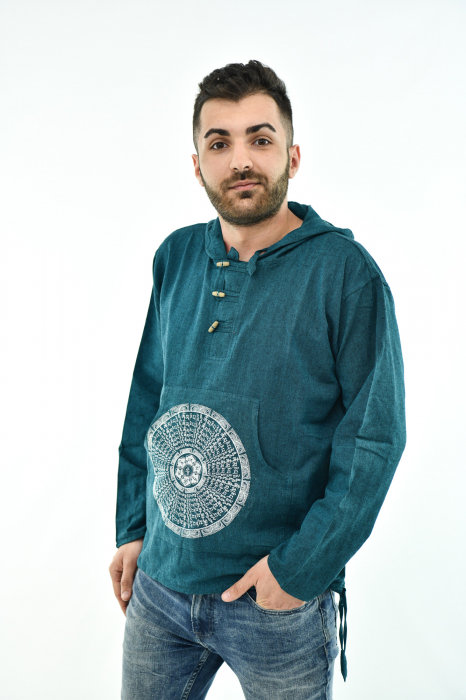 Hanorac cu print - Mandala - Turquoise [5]