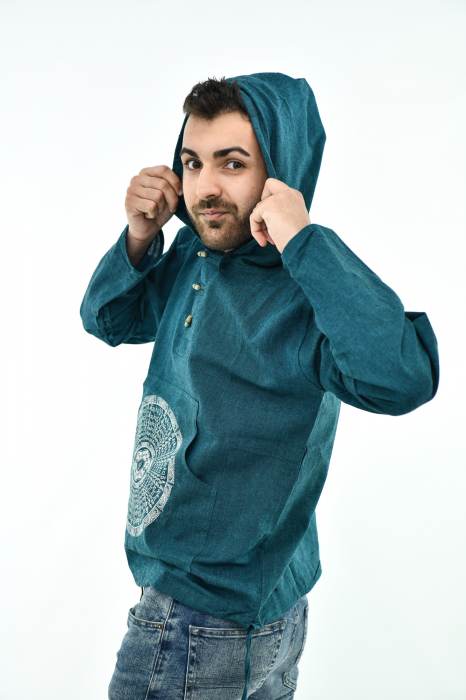 Hanorac cu print - Mandala - Turquoise [10]