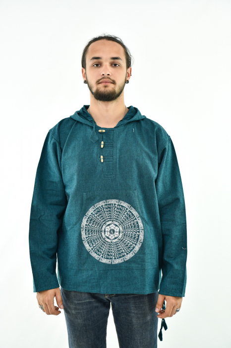 Hanorac cu print - Mandala - Turquoise [2]