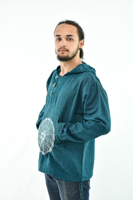 Hanorac cu print - Mandala - Turquoise [6]