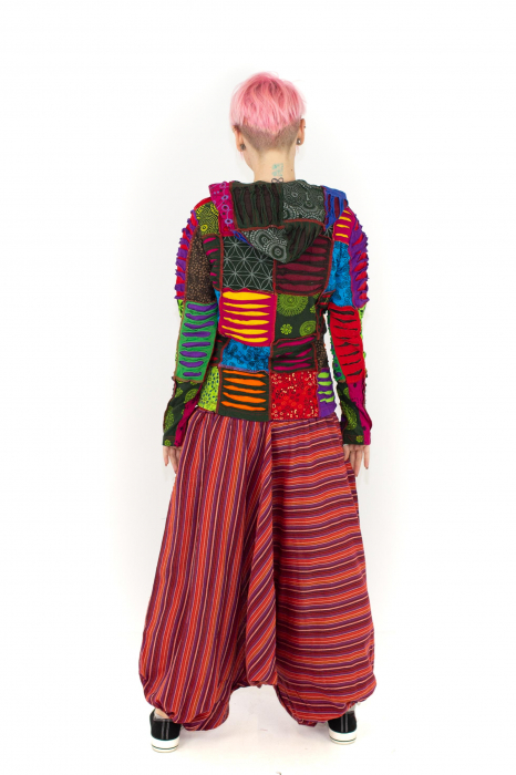 Hanorac din bumbac multicolor - petice Unicat - mărime L [17]