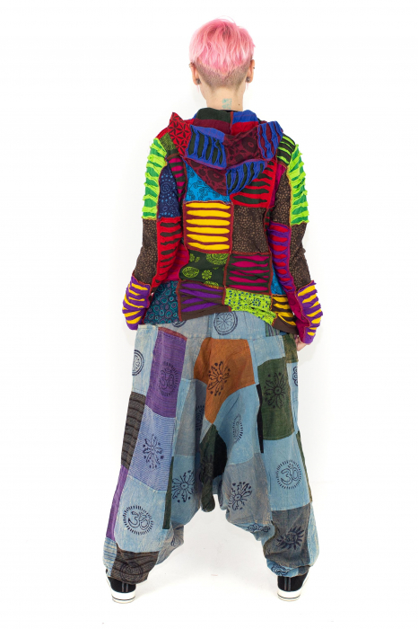 Hanorac din bumbac multicolor - petice Unicat - mărime L [6]