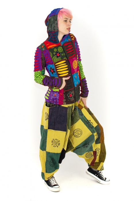 Hanorac din bumbac multicolor - petice Unicat - mărime L [11]