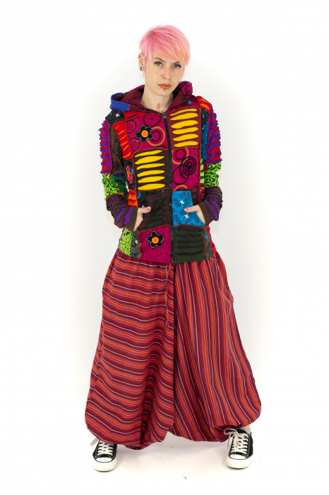 Hanorac din bumbac multicolor - petice Unicat - mărime L [15]