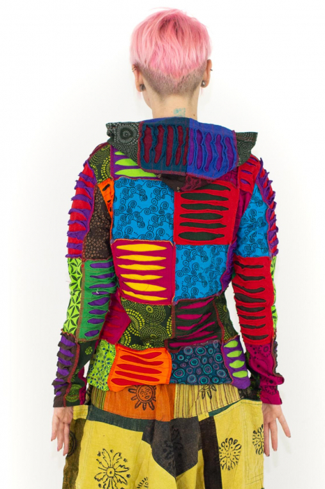 Hanorac din bumbac multicolor - petice Unicat - mărime L [14]