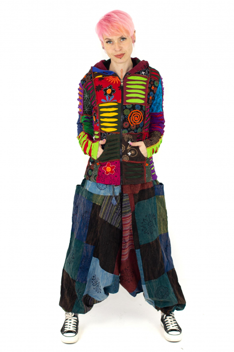 Hanorac din bumbac multicolor - petice Unicat - mărime M [8]