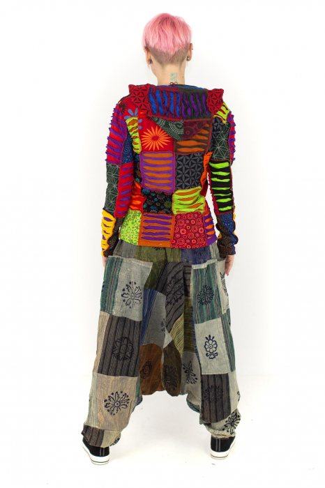 Hanorac din bumbac multicolor - petice Unicat - mărime M [15]