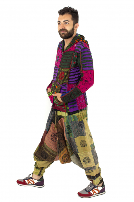 Hanorac din bumbac multicolor - petice Unicat - mărime M [18]