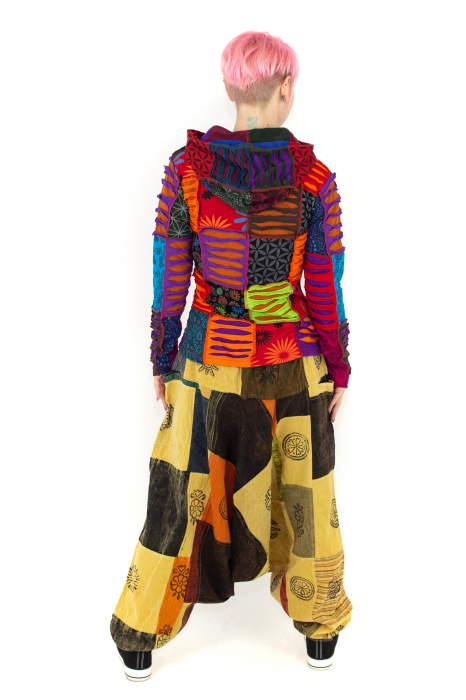 Hanorac din bumbac multicolor - petice Unicat - mărime M [6]