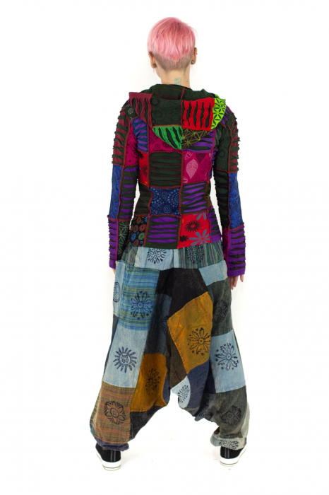 Hanorac din bumbac multicolor - petice Unicat - marime S [13]