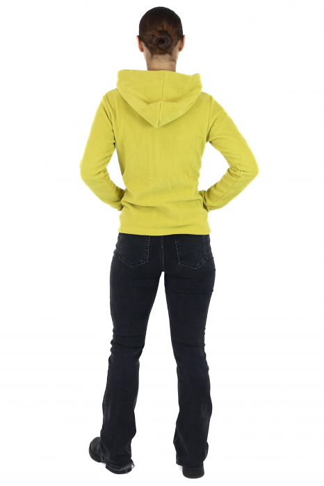 Hanorac din polar cu fermoar si print Lotus - Lime [4]