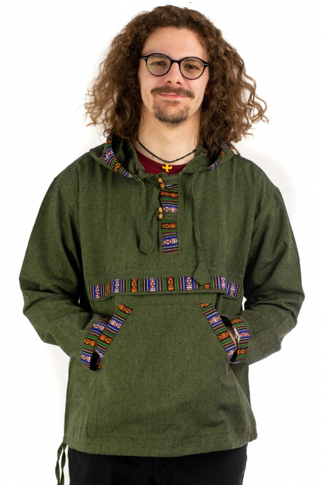 Hanorac ethnic din bumbac subtire - Blue [4]