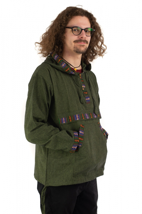 Hanorac ethnic din bumbac subtire - Blue [3]