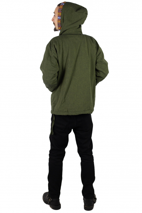 Hanorac etnic cu polar - Verde [4]