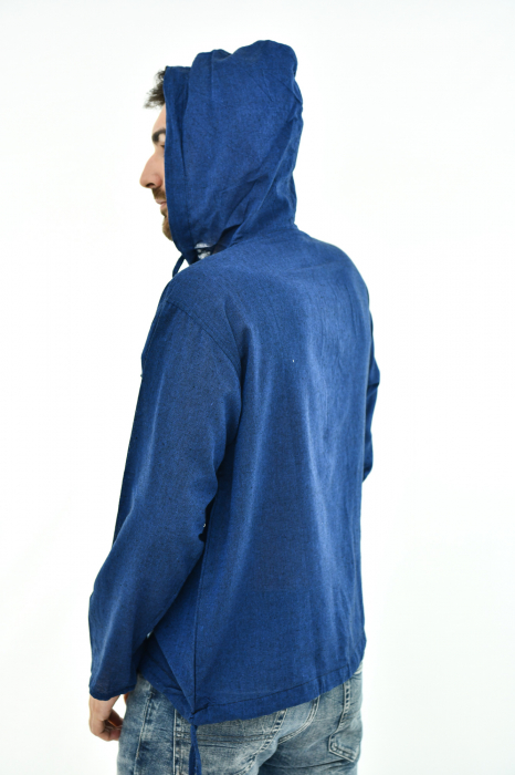 Hanorac lejer cu nasturi din lemn - Albastru [7]