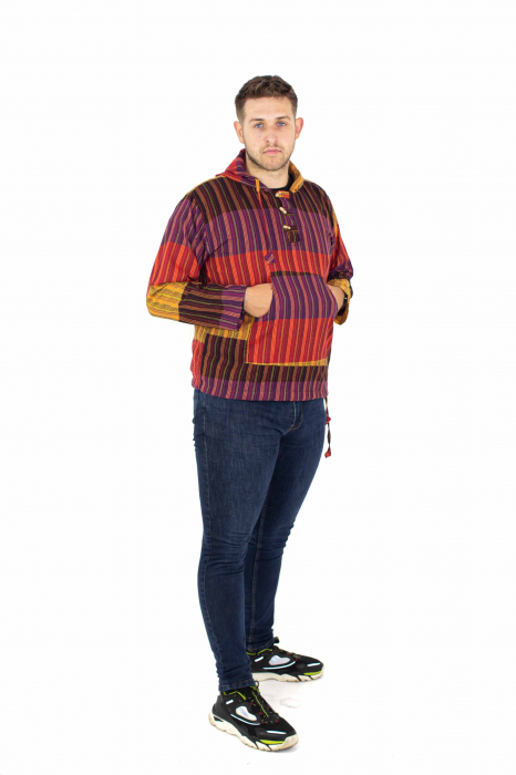 Hanorac lejer cu nasturi din lemn - Multicolor Închis [9]