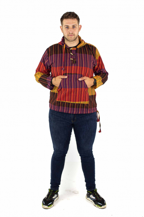 Hanorac lejer cu nasturi din lemn - Multicolor Închis [7]