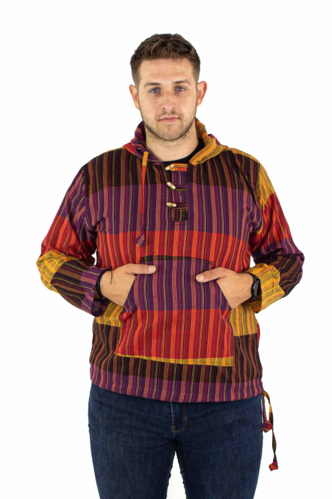 Hanorac lejer cu nasturi din lemn - Multicolor Închis [2]